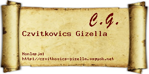 Czvitkovics Gizella névjegykártya